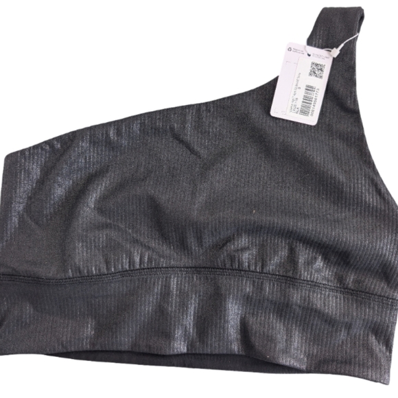 Lululemon Align Asym Rib Bra A/B Black Shine Size 8 Light Support Sports Bra - Picture 7 of 11
